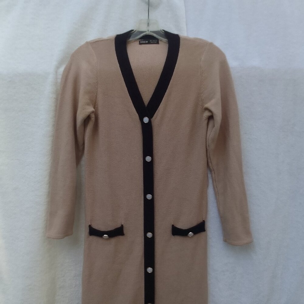 Bundle trendy sunglasses&well-designed knit soft warm full-length cardigan